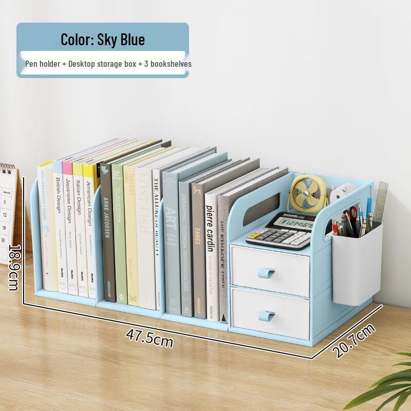 MiLing Desktop Organizer with 3-Tier Shelf & Drawers
