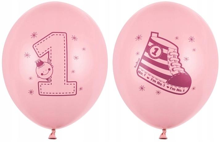Balloons for 1st Birthday One Year Old Sneakers Pink 5 Pcs