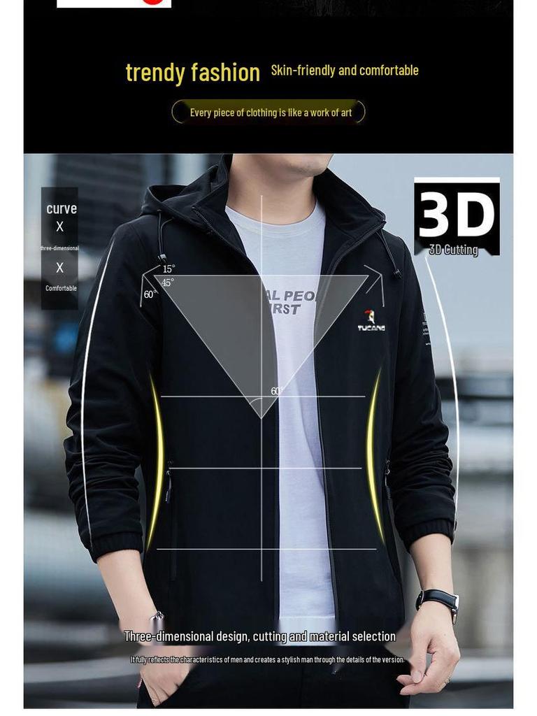 Woodpecker Men's Fleece-lined Hooded Jacket - Detachable Hood, Casual Spring/Autumn/Winter Coat