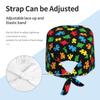 Autism Awareness Colorful Puzzle Pieces Working Cap Women Scrub Cap with Sweatband Adjustable Tie Back Hat Nurse Surgical Caps