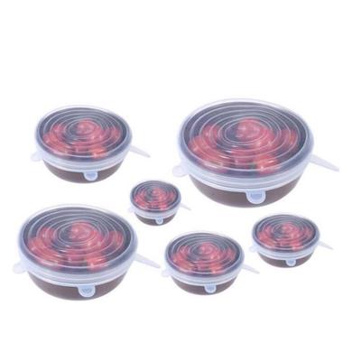 6pcs White Silicone Fresh Bowl Cover