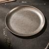 304 Edelstahl Metall Serviertablett Vintage Abgenutzte Oberfläche Snackschale Gebäckaufbewahrung