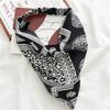 Summer Women Solid Color Head Scarf Vintage Triangle Bandanas Chiffon Elastic Hairbands Children Girl Headbands Hair Accessories