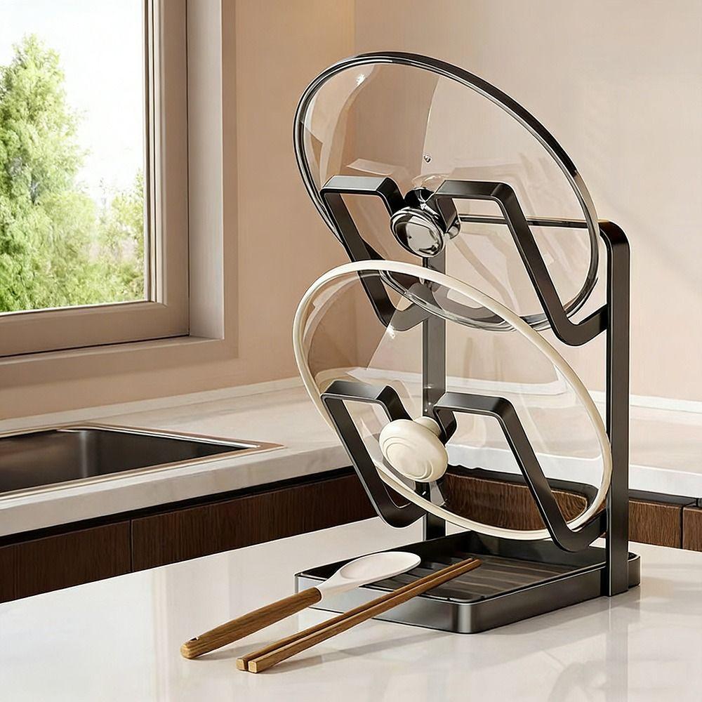 Platzsparend Küchen-Topfdeckel-Aufbewahrungsgestell Aufrecht Arbeitsplatte Topfdeckelhalter Küchenutensilien