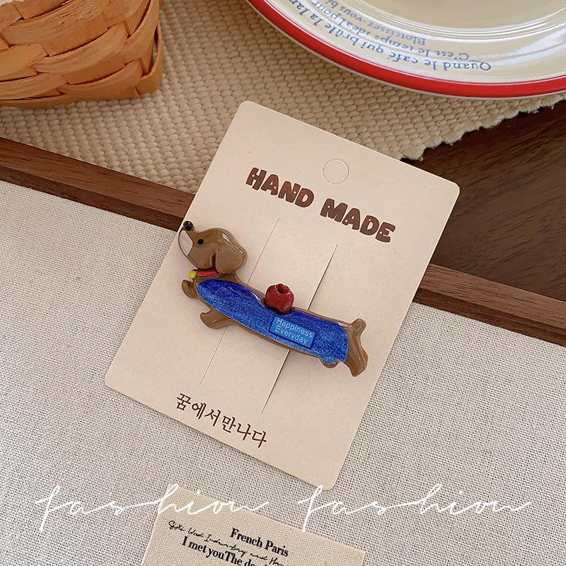 Dachshund Puppy Hairpin Less Cute Side Duck Bill Sweet Hairpin Bangs Cartoon Headdress