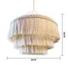 Textured Weave Bohemian Tassel Lampshade Handwoven Tassel Light Shell  Living Room