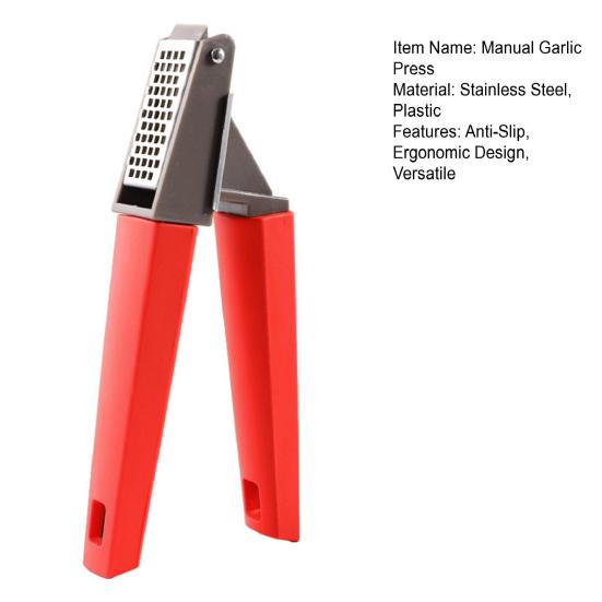 Stainless Steel Garlic Press Manual Garlic Crusher Heavy Duty Garlic Mincer Ergonomic Handle Kitchen Gadgets