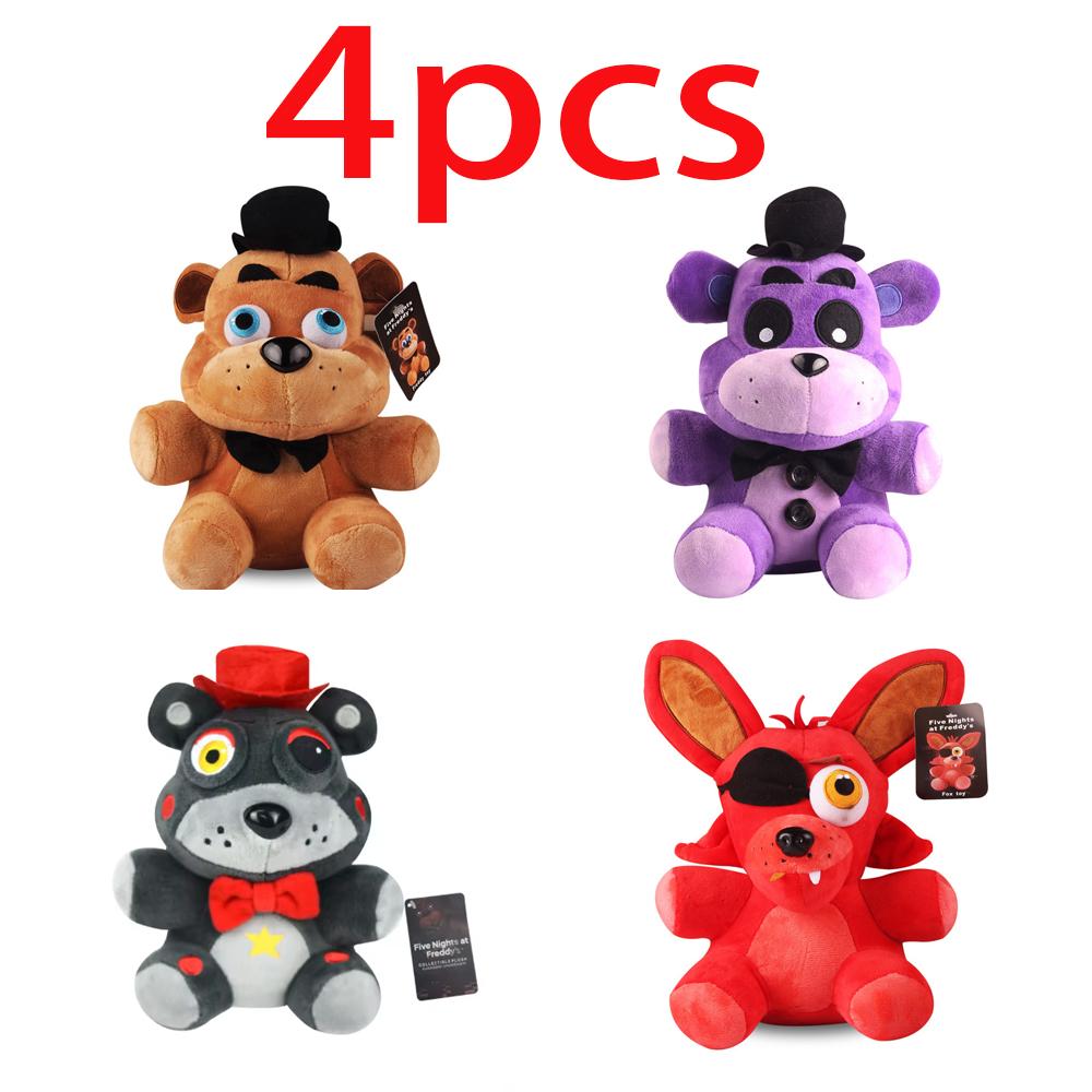 spot New FiveNight At Freddy Fnaf Cute Plush Toys Game Doll Bonnie Bear Foxy Cartoon Stuffed Dolls Freddy Toys For Children Gif