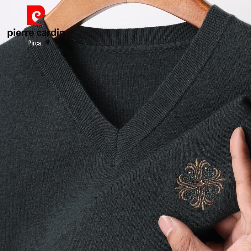 Pierre Cardin Men's V-Neck Short Sleeve Wool Blend Knit Sweater