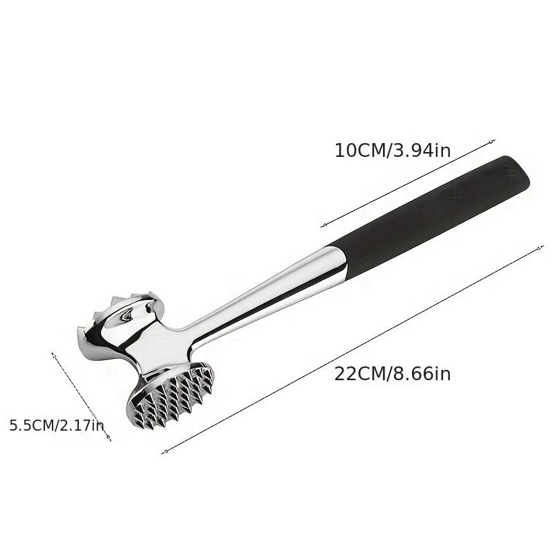 Solid Stainless Steel Meat Tenderizer Mallet Heavy Duty Kitchen Tool for Tenderizing Steak Pork Chicken Meat 4