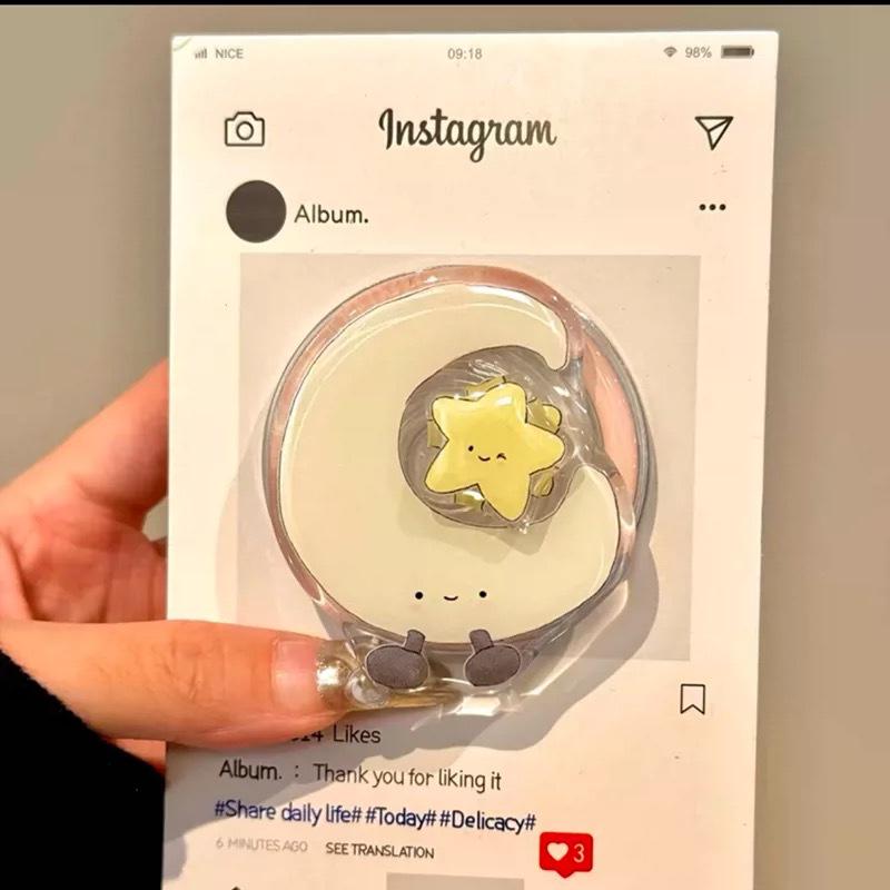 Magnetic Pink Phone Case for Apple 16ProMax with Rotating Moon Stand and Cute Cartoon Design iPhone 15 Pro