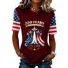 Womens Short Sleeve Crew Neck T Shirt with Printed and Letter Graphic Casual Fit Top for Everyday Wear