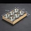 Creative Nine Palace Tableware Hotpot Restaurant Barbecue Restaurant Divided Food Sauce Dish Set Plate Platter Bamboo Wood Box