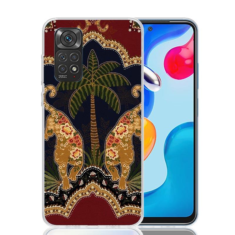 African Style Fabric Pattern Phone Case For Xiaomi Redmi Note 15 14 13 12S 12 Pro Plus 11S 11E 11 11T 10S 10 Art Soft Pattern Co