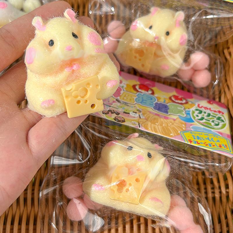 New Cartoon Hamster Squeeze Toy Pinch Squishy Hand Relax Toy Decompression Squeeze Toys Fidget Sensory Toys For Kids Adults Gift