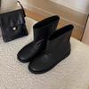 Cowhide Version~ Korean Version Niche Round Head Platform Short Western Boots Martin Boots Women's 2025 Short Boots Chelsea Boots
