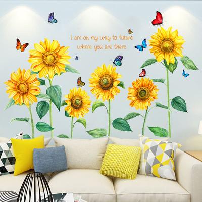 XY9019 Sonnenblumen Wandaufkleber Schlafzimmer Gemütliches Wohnzimmer Dekorative Aufkleber Abnehmbar Zubehör Druck