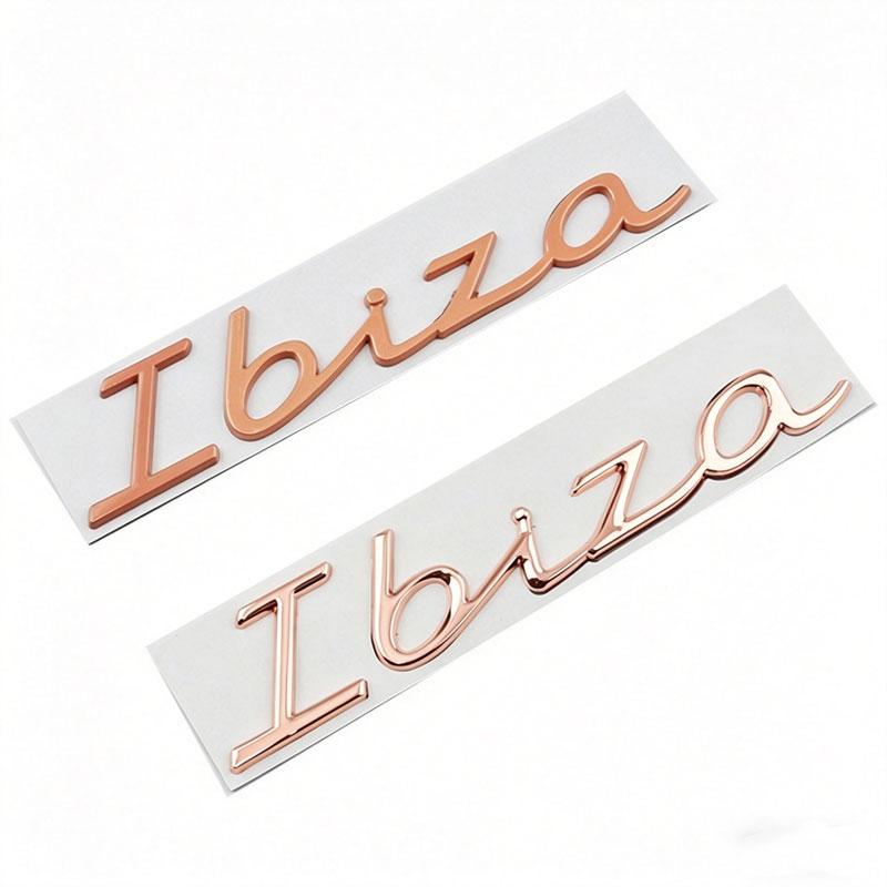 3D Metal Ibiza Car Letter Stickers Rear Trunk Emblem Accessories
