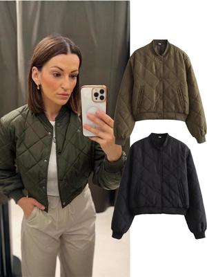European & American Women's Casual Cotton Bomber Jacket for Spring & Autumn