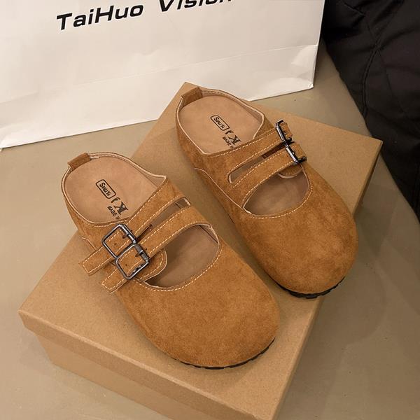 Fashion Shoes Cover Toe Loafers Woman's Slippers Platform Slides 2025 Spring Loafers Female Shoes House Slippers Platform Cover Toe Slid