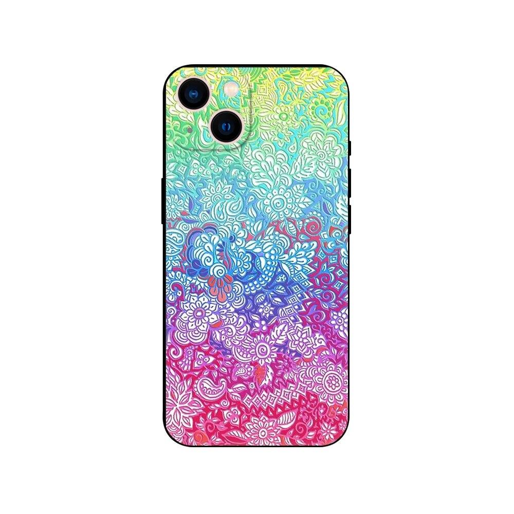 Husă de telefon cu flori de pictură colorată pentru iPhone Samsung Galaxy Redmi Xiaomi Oppo OnePlus Note SA 7 8 9 10 11 12 13 14 20 21 22 23 53 54 Pro Max Ultra