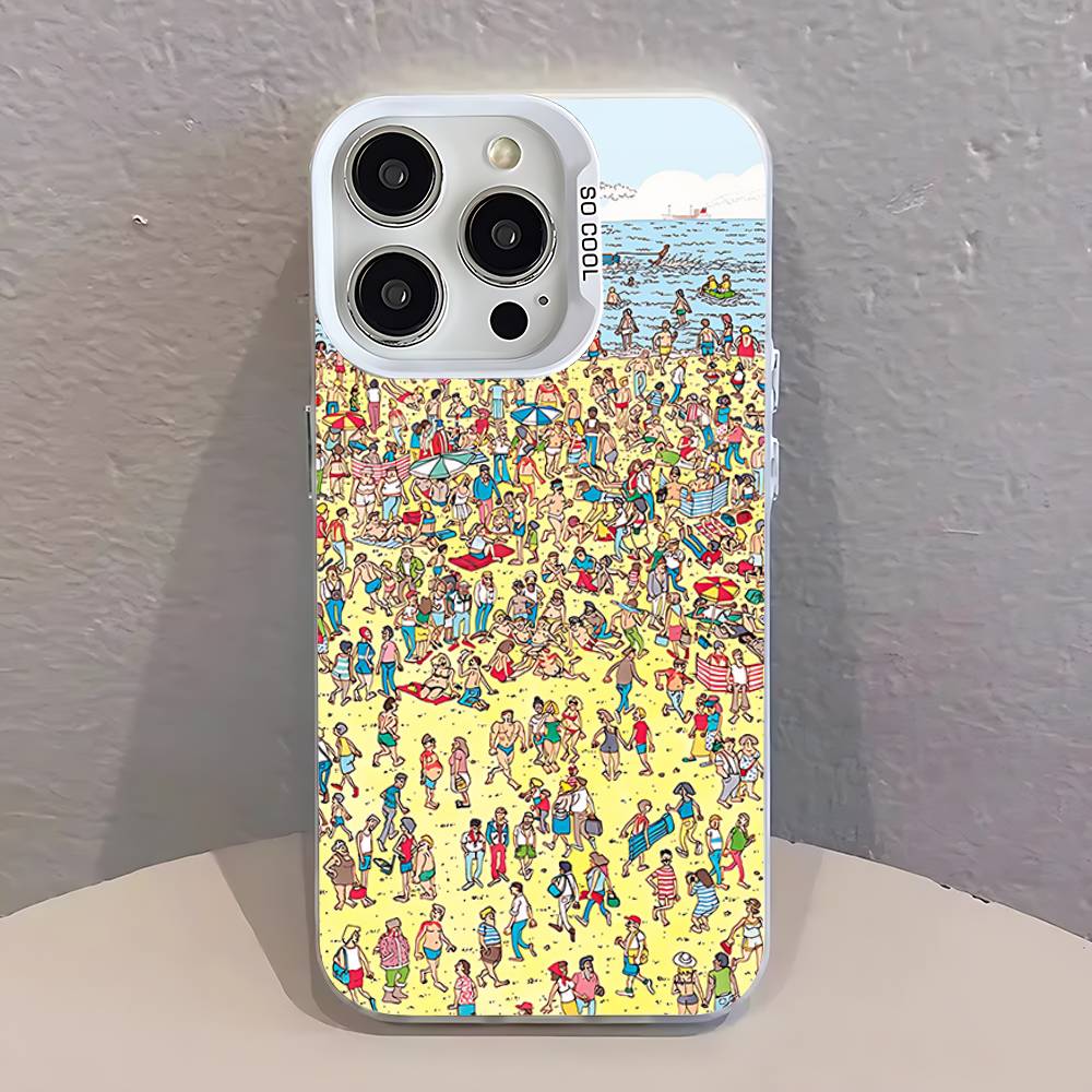 

Game Wheres W-WallyS Waldo White Phone Case IMD Color Silver Shell For IPhone 17 16 15 14 13 12 11 Pro Max Plus iPhone15Plus