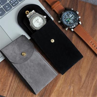 Watch Bag Blue and Black Flannelette Gift Bag Travel Storage Case Durable Portable Watch Dust Protection Case