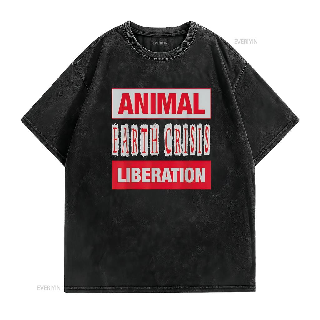 Animal Earth Crisis Liberation Rights T Shirt vintage Washed Comfortable Stylish Top For Everyday Wear Slightly fashion Casual