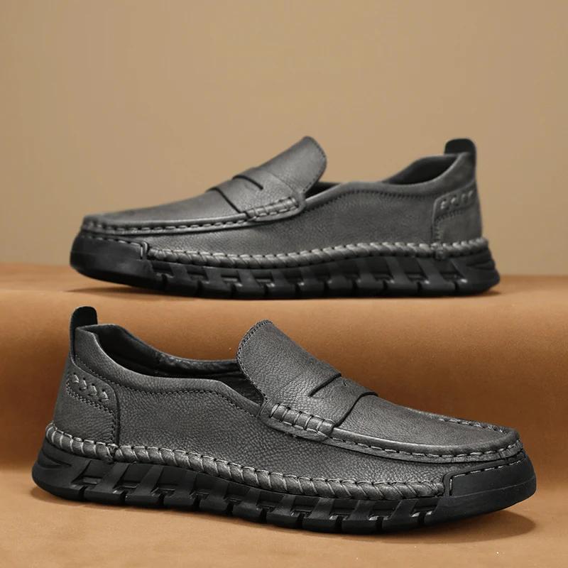 Luxury Brand New Mens Loafers Handmade Casual Shoes for Men Slip On Flats Walking Shoe Breathable Man Driving Footwear Moccasins
