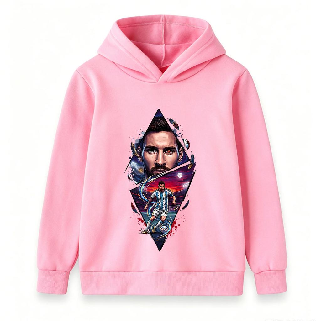 Kinder Jungen Mädchen Fußball Star Grafik Hoodie, Lässiger Pullover Sweatshirt Mit Stilvollem Fußballspieler Druck, Weiches Sportliches Oberteil Für Teen Fußballfans