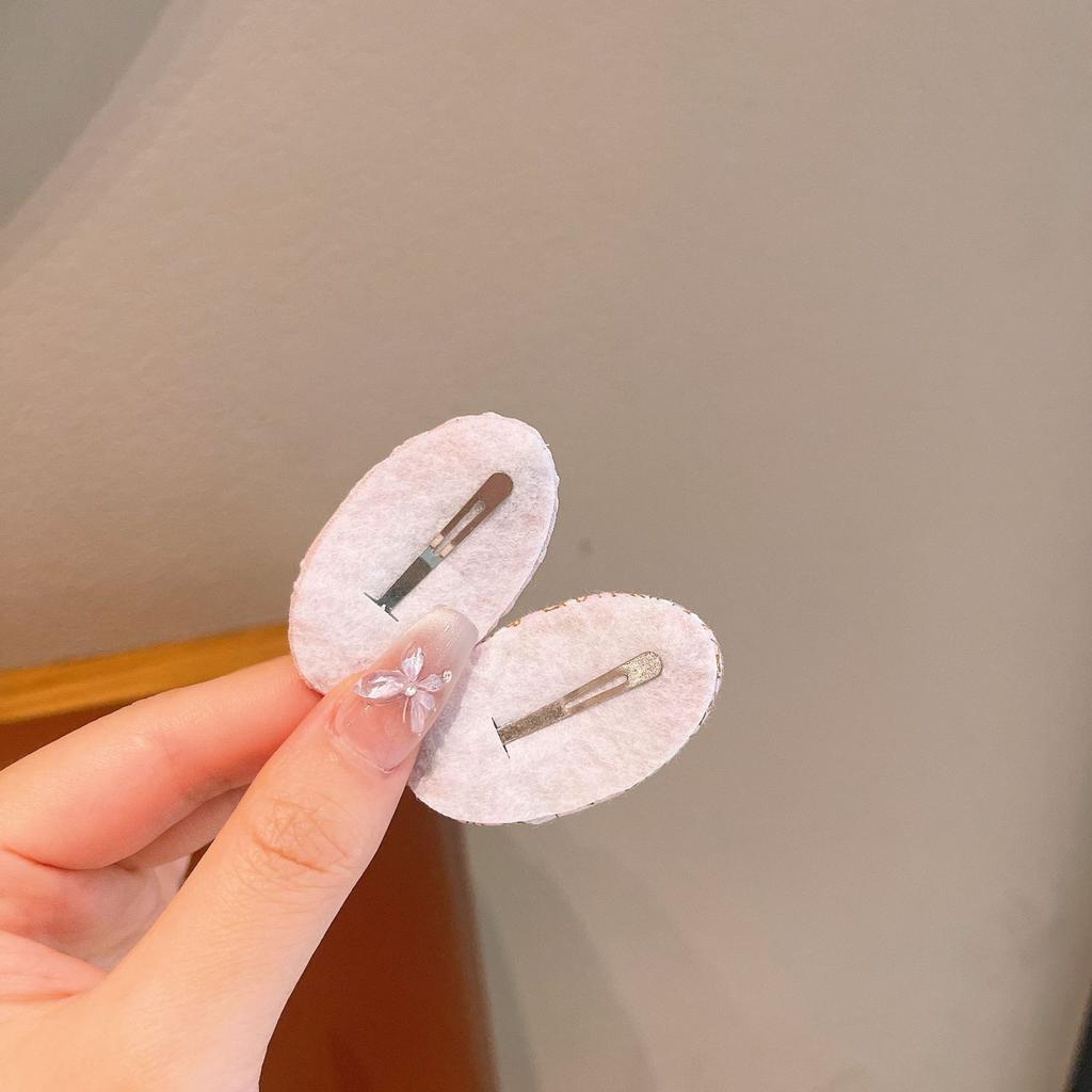 Children'S Flower Fabric Plaid Hairpin Little Girl Cartoon Fruit Broken Hair Bb Clip Side Bangs Clip Hairpin
