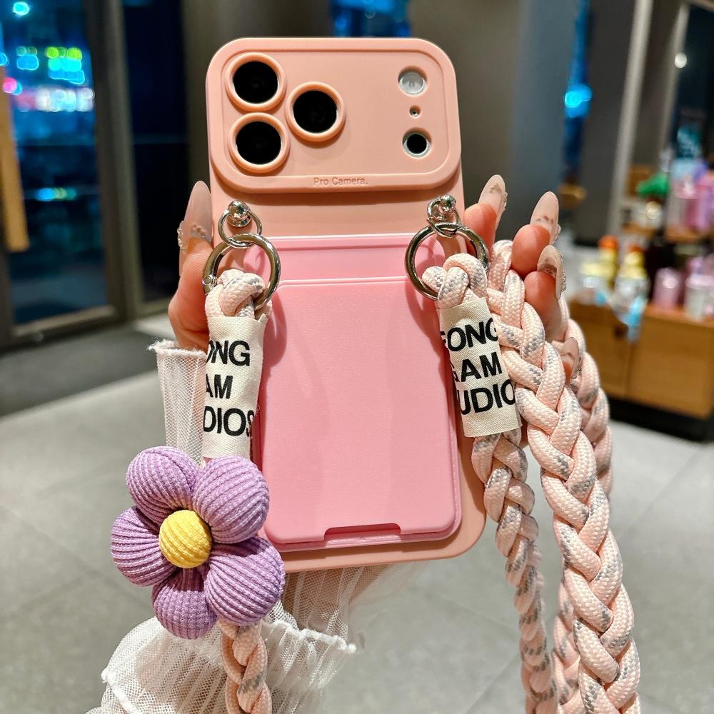 Crossbody Lanyard Slot Card Holder Wallet Soft Silicone Case For iPhone 17 Pro Max 16 15 14 13 12 11 Camera Protection Cover