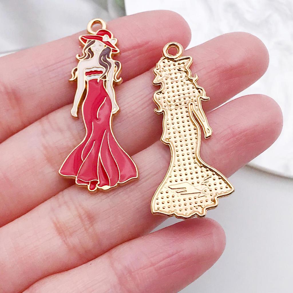 Women's Dripping Oil Alloy Accessories: Lipstick, Bag, Hat, High Heels, DIY Pendants, Small Ornaments