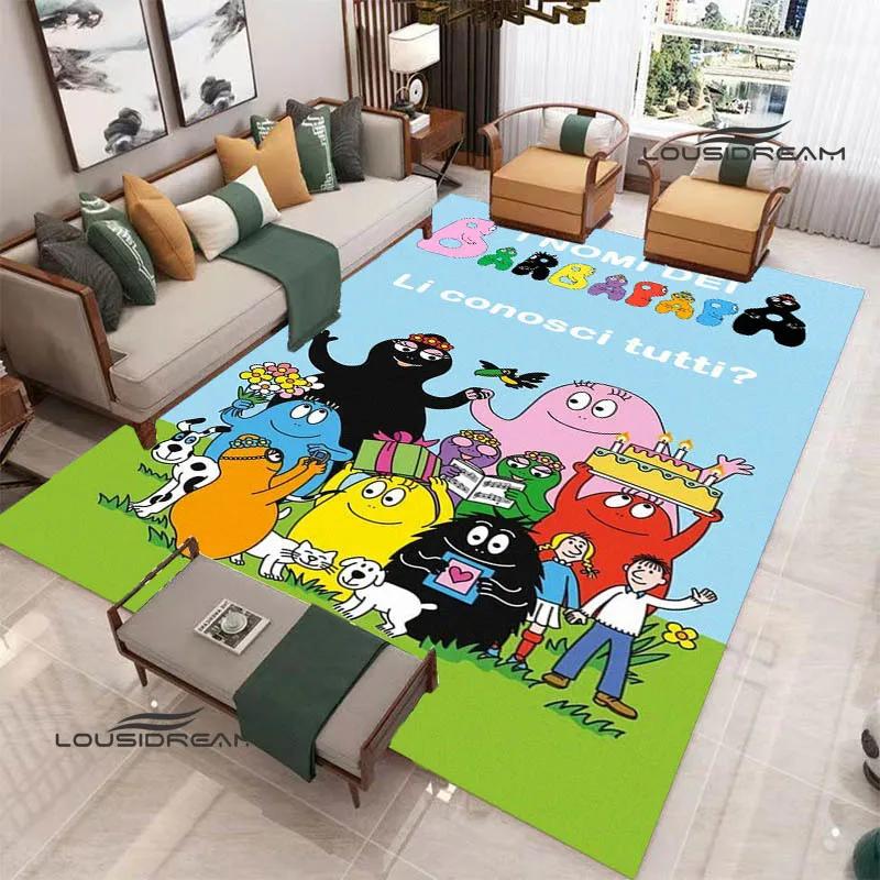 Barbapapa Cartoon Printed Carpet Non-slip Carpet Yoga Mat Door Mat Photography Props Kitchen Mat Home Area Rug Birthday Gift