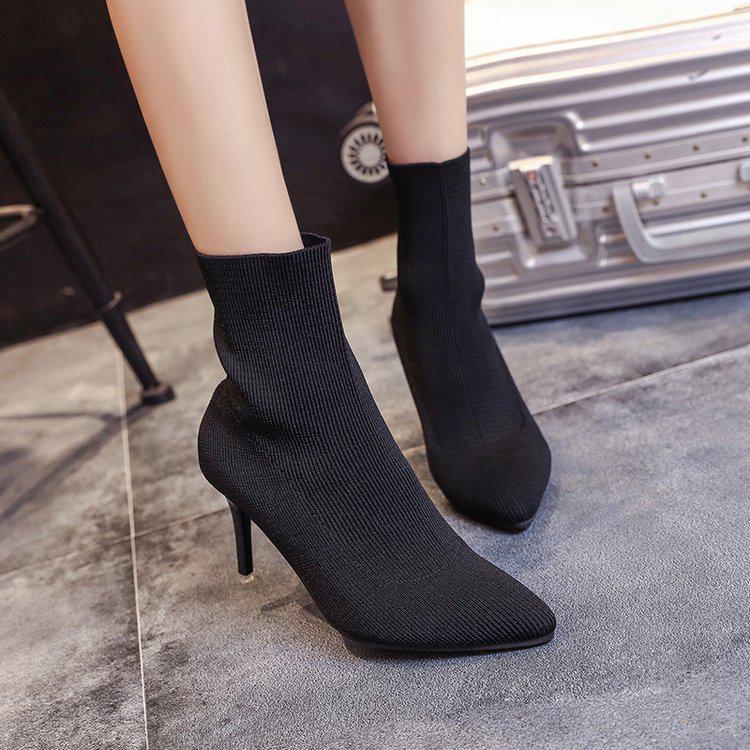 Mujeres Casual Puntiagudo Stiletto Tacón Alto Botines Mujer Moda Lana  Salvaje Botas de Mujer comprar a buen precio — entrega gratuita, reseñas  reales con fotos — Joom