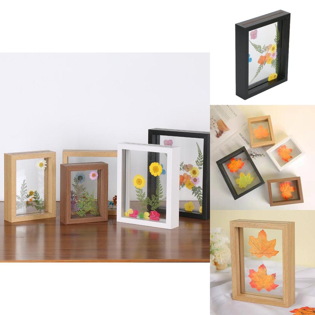 Wooden Doublesided Glass Photo Frame For A4 Herb Leaf Specimen Diy Art Display For Home Decor