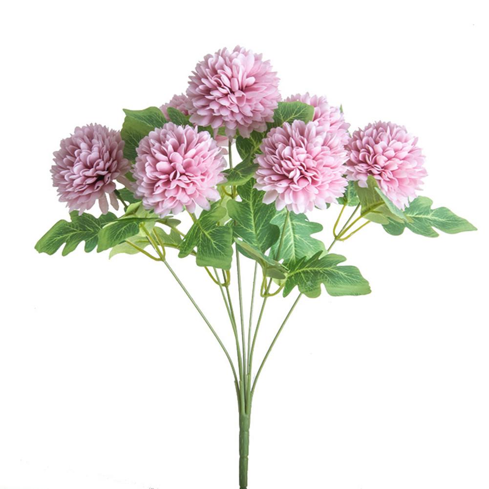 Artificial Flowers Hydrangea Bouquet, Wedding Decoration Fake Flower, 7-head Bundle Embroidered Balls Craft Home Room Vase Decor