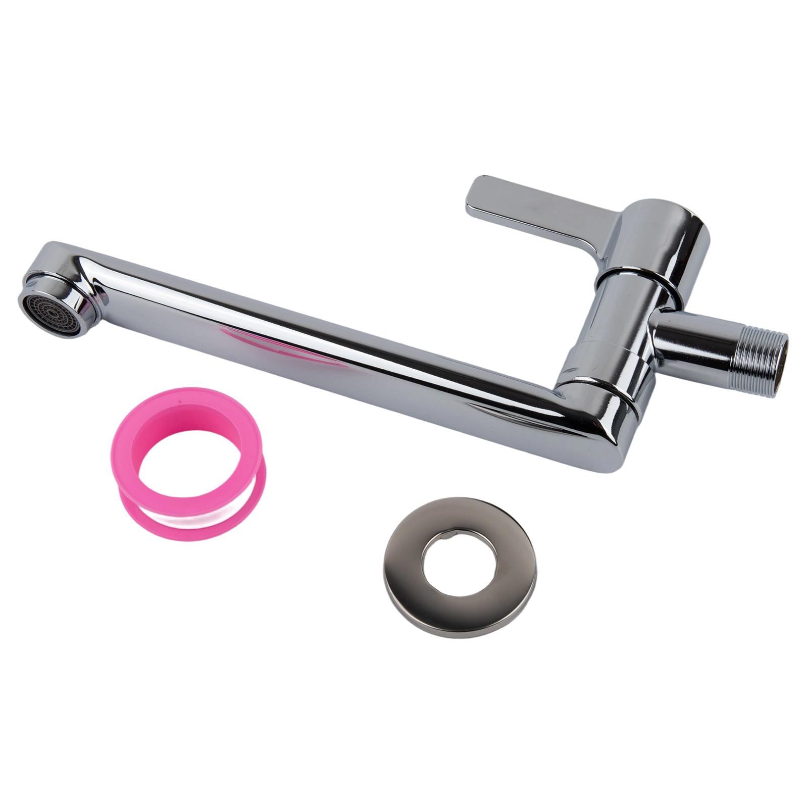 

30cm Extended Faucet Splash-free Faucet Design Valve Wall Flexible Faucet Long-lasting Performance Rotating Functionality