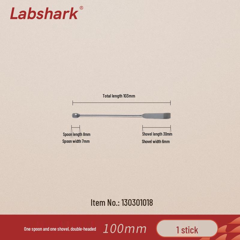 Labshark Double-Ended Stainless Steel Medicine Spoon and Scraper