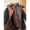 Contrasting color fake two-piece down jacket medium and long hooded warm white duck down jacket medium and long women's clothing winter