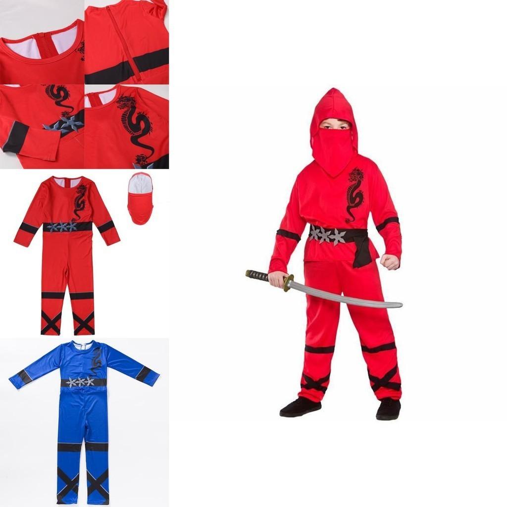 Ninja Boys Power Costume Martial Arts Japanese Samurai Warrior Fancy Dress