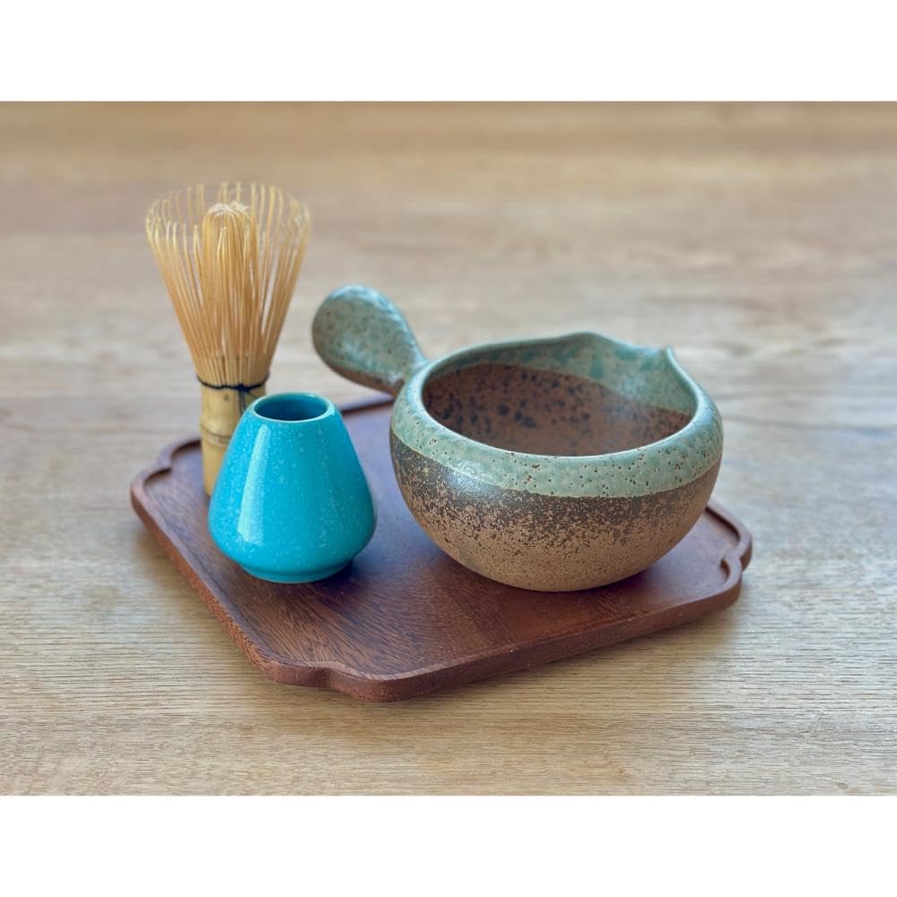 Matcha Bowl Set (3 pieces) with Handles, Ash Glaze, L110
