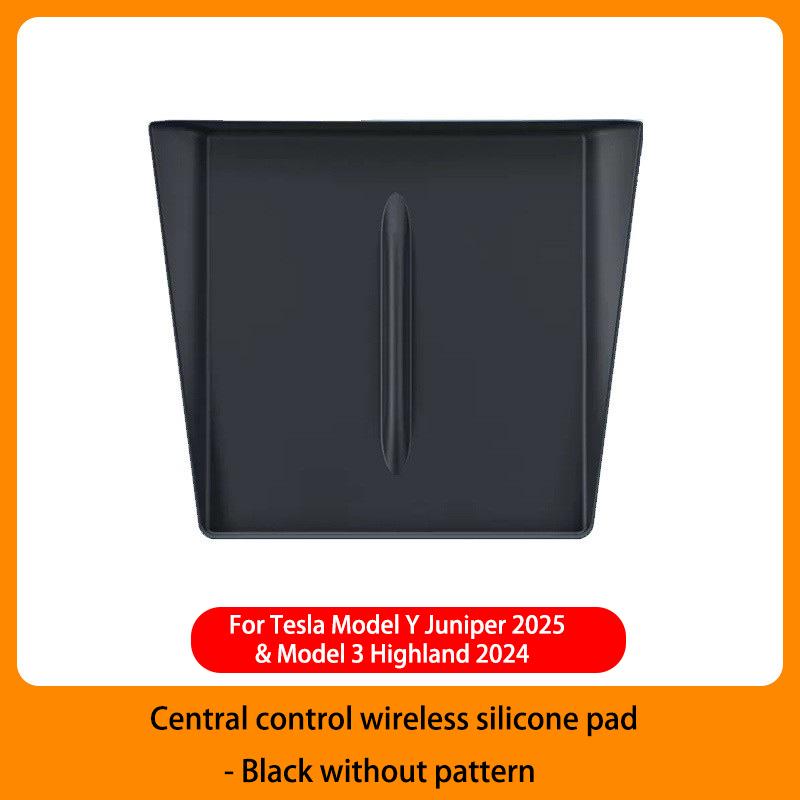 For Tesla Model3 Highland2024 ModelY Juniper2025+Silicone Car Phone Wireless Charging Pad Non-Slip Mat Dust-Proof Car Accessorie
