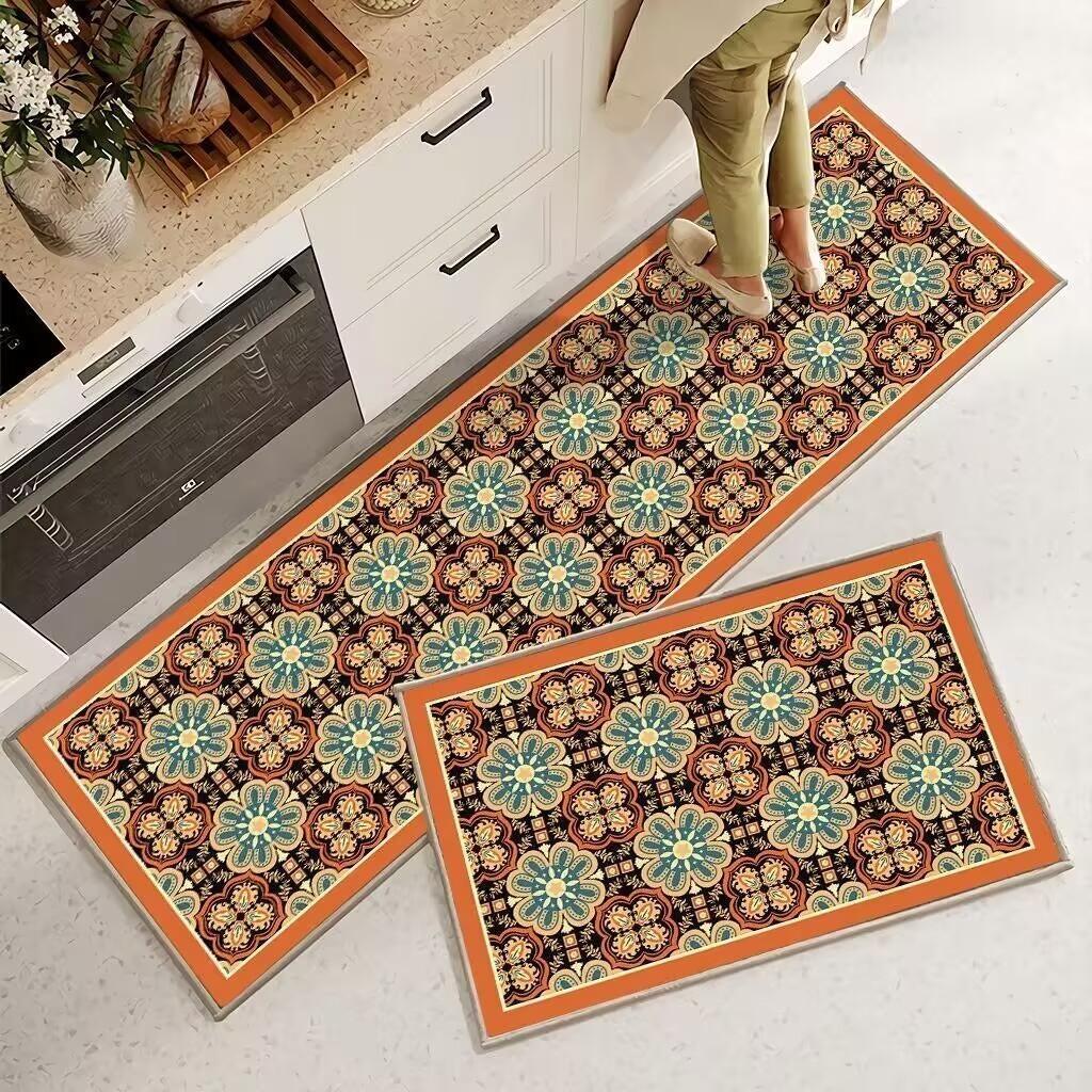 Kitchen Floor Mat, Super Anti-slip, Water-absorbent, Dirt-resistant, L-shaped Kitchen Floor Mat