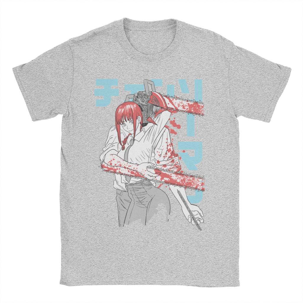 Men Women T-Shirts Chainsaw Man Warrior Humorous Cotton Tees Short Sleeve Denji Devil Makima Anime T Shirt Round Neck Tops Party