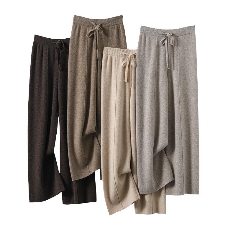 Autumn and Winter Thickened Wide-leg Pants Women's Loose Casual Mopping Pants Warm Straight-leg Pants