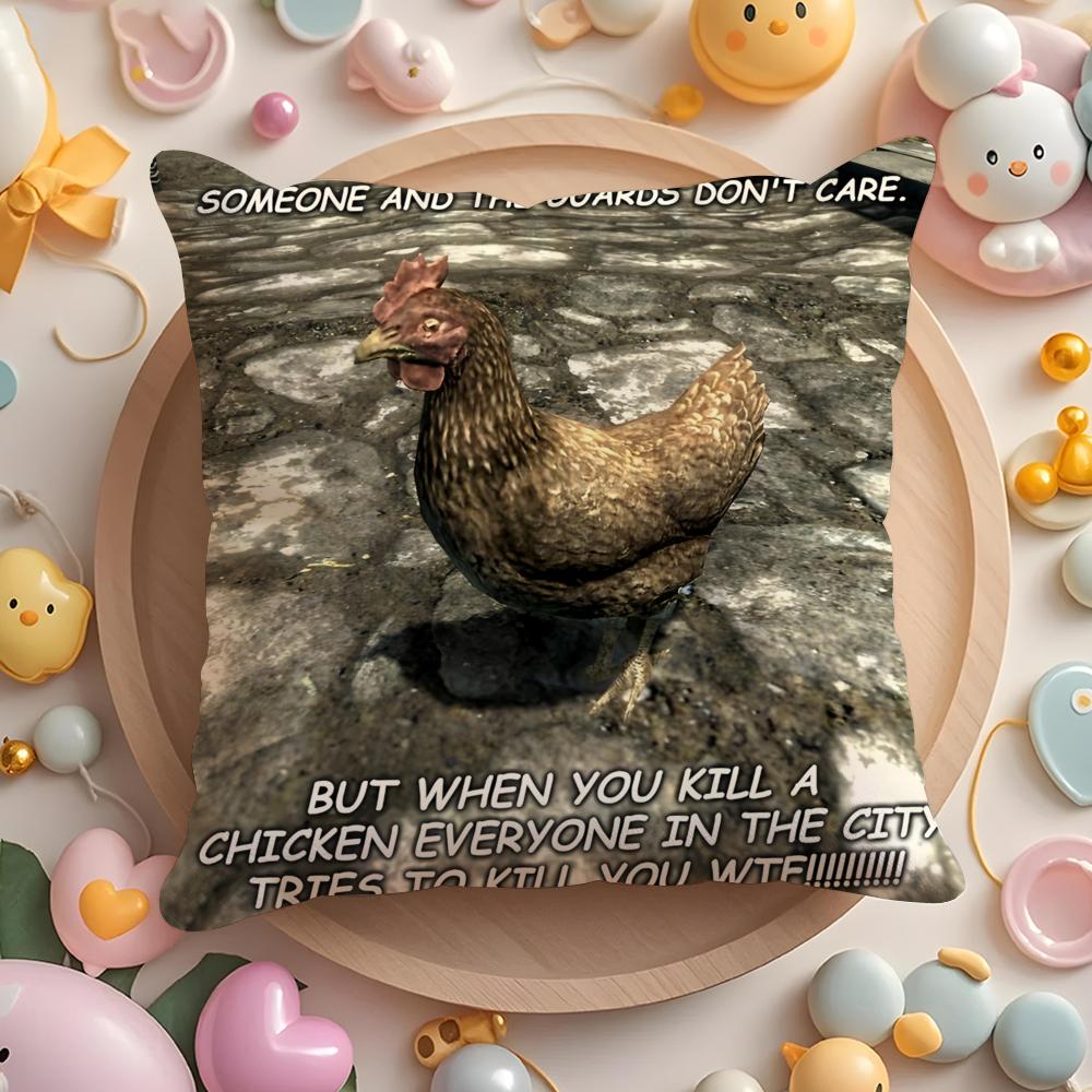 Hey Du Du Bist Endlich Wach SSkyrim Meme Kissenbezug Plüschstoff Weich Zweiseitig Bedruckt Sofa Warmes Zuhause Kissenbezug