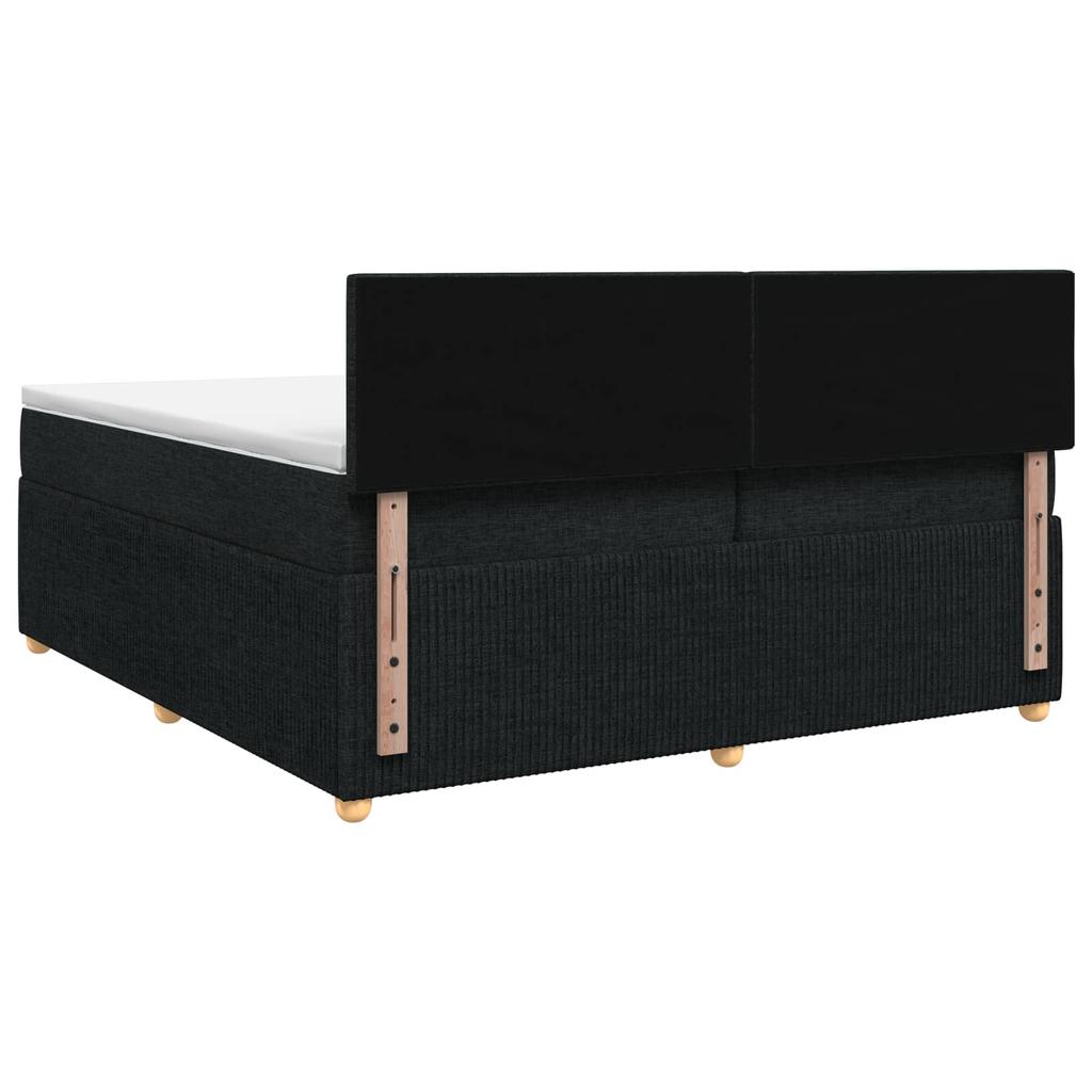 Box Spring Bed with Mattress Black 200 X 200 Cm Fabric