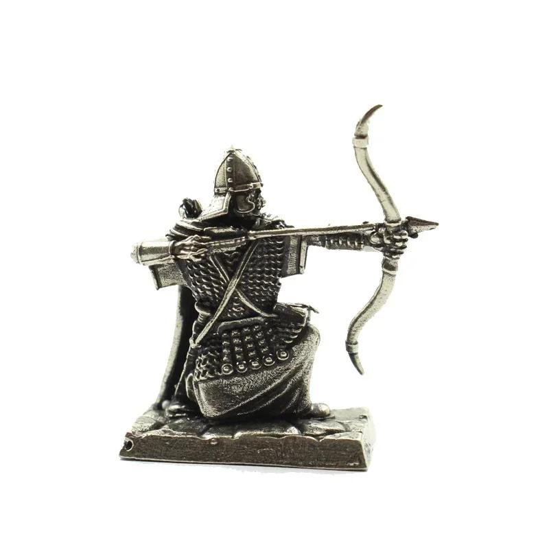 Military Sandbox Metal Copper Ornaments Figure Roman Legionary Soldier Model Archer Medieval  Toys  Desk Decoration