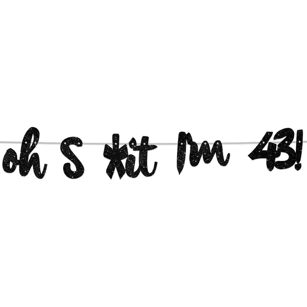 Oh I’m 30! Banner Backdrop Glitter Black Hallo Thirty Cheers to 30 Years Old Theme Decor for Man Woman Happy 30th Birthday Party Photo Studio Prop